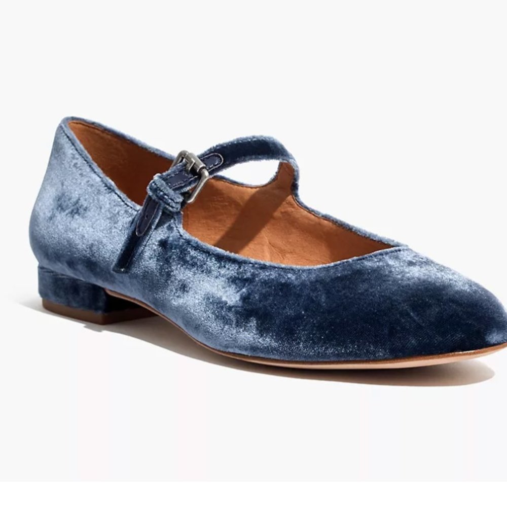 Madewell The Coralie Mary Jane Flat - Blue - Size 9